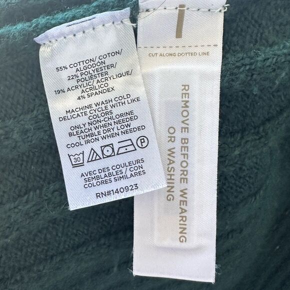 LOFT Ribbed Open Pocket Cardigan Deep Spruce Green Size L - Picture 4 of 4